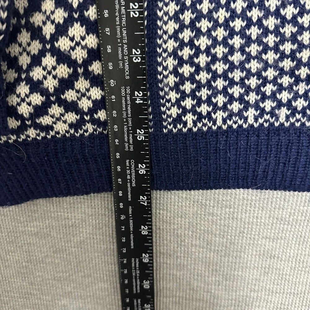 Rainbow Woollies Pure Falkland Wool Crewneck Sweater Patchwork Geometric Mens M